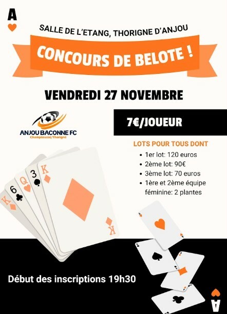 Concours de Belote le vendredi 27 novembre