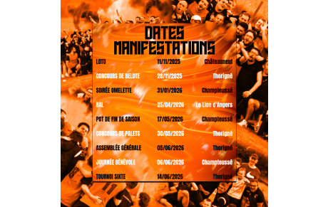 DATES DES MANIFESTATIONS